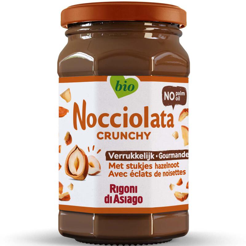 Chocolade Hazelnootpasta crunchy van Nocciolata, 6 x 250 g